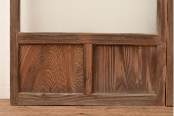 アンティーク建具　昭和中期　モールガラス　様々なガラス使いがお洒落なガラス戸2枚セット　(R-048112)