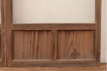 アンティーク建具　昭和中期　モールガラス　様々なガラス使いがお洒落なガラス戸2枚セット　(R-048112)
