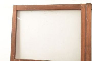 アンティーク建具　昭和中期　モールガラス　様々なガラス使いがお洒落なガラス戸2枚セット　(R-048112)