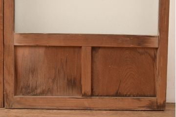 アンティーク建具　昭和中期　モールガラス　様々なガラス使いがお洒落なガラス戸2枚セット　(R-048112)