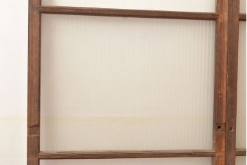 アンティーク建具　モールガラス　様々なガラス使いがお洒落なガラス戸2枚セット(引き戸、建具)(R-048112)