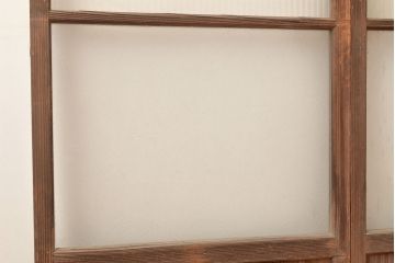 アンティーク建具　モールガラス　様々なガラス使いがお洒落なガラス戸2枚セット(引き戸、建具)(R-048112)