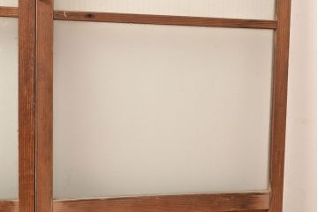 アンティーク建具　モールガラス　様々なガラス使いがお洒落なガラス戸2枚セット(引き戸、建具)(R-048112)