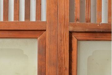 和製アンティーク　昭和初期　上品な和の雰囲気を演出する格子戸3枚セット　(R-048113)