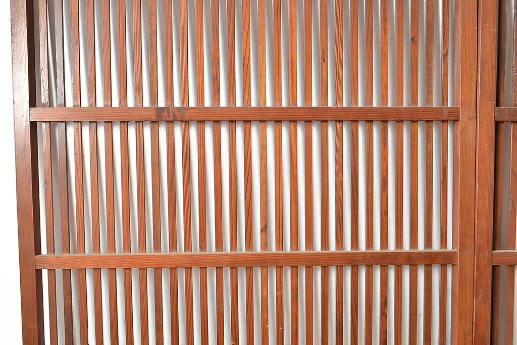 和製アンティーク　昭和初期　上品な和の雰囲気を演出する格子戸3枚セット　(R-048113)