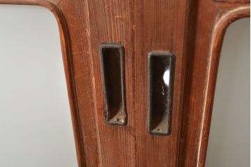 アンティーク建具　昭和中期　腰板ケヤキ材　風情を感じる佇まいが魅力的な裏障子付き格子戸4枚セット(障子戸、引き戸、建具)(R-048114)