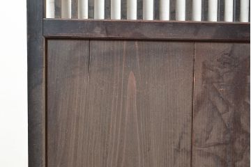 アンティーク建具　明治大正期　和モダンな雰囲気漂う渋く格好良い格子帯戸2枚セット(引き戸、建具)(R-048115)