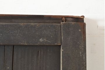 アンティーク建具　明治大正期　和モダンな雰囲気漂う渋く格好良い格子帯戸2枚セット(引き戸、建具)(R-048115)