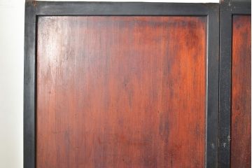 アンティーク建具　明治期　黒塗りの木枠がアクセントの上品な帯戸4枚セット　(R-048117)
