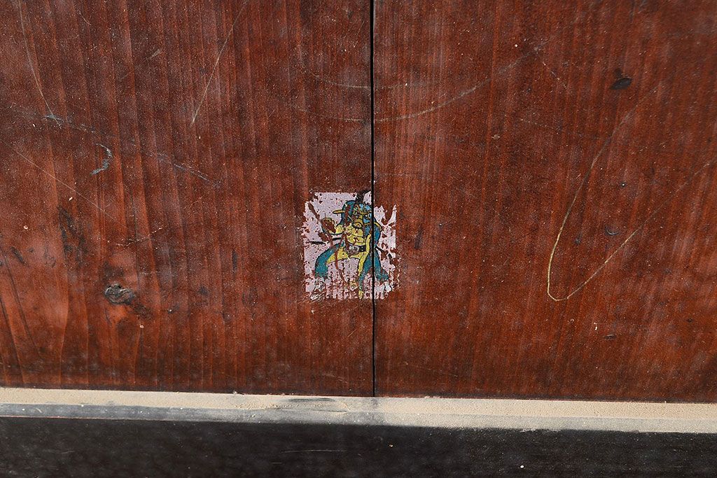 アンティーク建具　明治期　黒塗りの木枠がアクセントの上品な帯戸4枚セット　(R-048117)