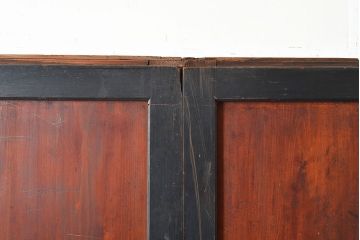 アンティーク建具　明治期　黒塗りの木枠がアクセントの上品な帯戸4枚セット　(R-048117)