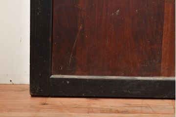 アンティーク建具　明治期　黒塗りの木枠がアクセントの上品な帯戸4枚セット　(R-048117)