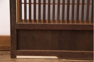 和製アンティーク　和モダンな空間づくりに活躍する裏障子付き格子戸2枚セット(引き戸、建具)(R-048118)