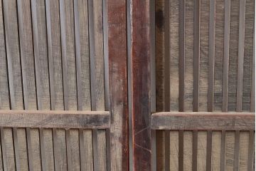 アンティーク建具　和モダンな空間づくりにおすすめの格子戸2枚セット(引き戸、建具)(R-048120)