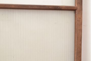 アンティーク建具　銀モール・すりガラス　古き良き時代を感じさせるレトロなガラス戸2枚セット(引き戸、建具)(R-048121)
