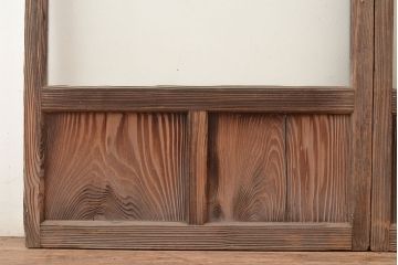 アンティーク建具　銀モール・すりガラス　古き良き時代を感じさせるレトロなガラス戸2枚セット(引き戸、建具)(R-048121)