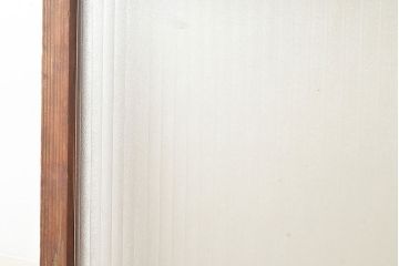 アンティーク建具　銀モール・すりガラス　古き良き時代を感じさせるレトロなガラス戸2枚セット(引き戸、建具)(R-048121)
