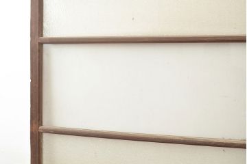 和製アンティーク　ダイヤガラス・すりガラス　光を優しく取り込む、ノスタルジックな雰囲気のガラス戸2枚セット(引き戸、建具)(R-048123)