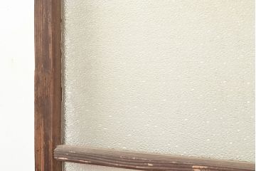 和製アンティーク　ダイヤガラス・すりガラス　光を優しく取り込む、ノスタルジックな雰囲気のガラス戸2枚セット(引き戸、建具)(R-048123)