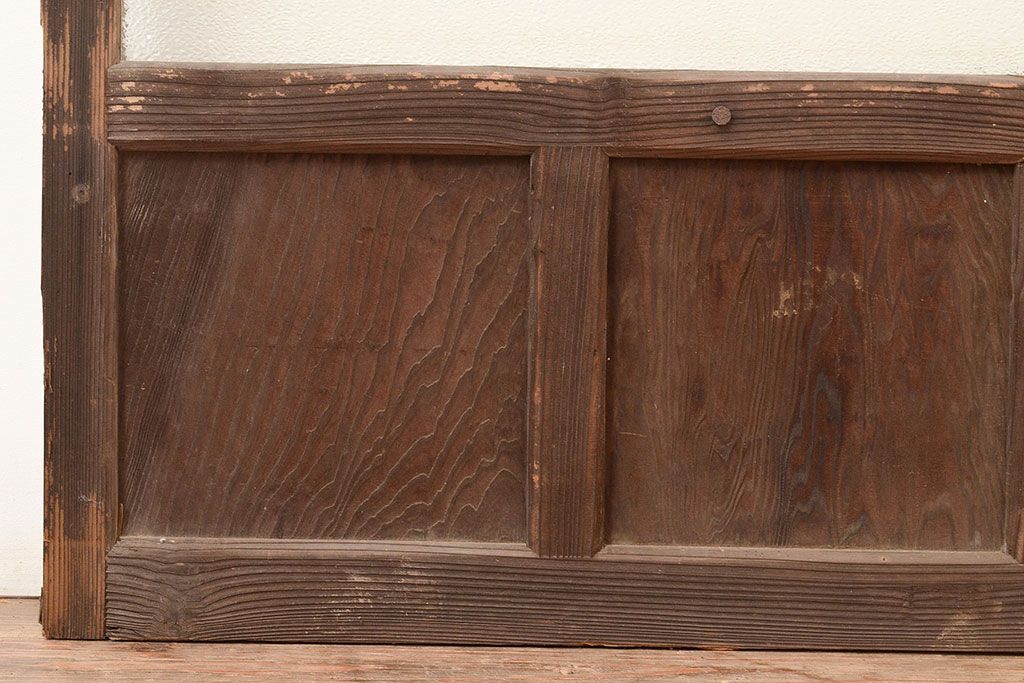 和製アンティーク　ダイヤガラス・すりガラス　光を優しく取り込む、ノスタルジックな雰囲気のガラス戸2枚セット(引き戸、建具)(R-048123)