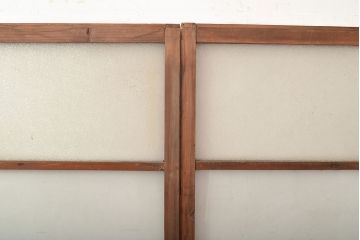 和製アンティーク　ダイヤガラス・すりガラス　光を優しく取り込む、ノスタルジックな雰囲気のガラス戸2枚セット(引き戸、建具)(R-048123)