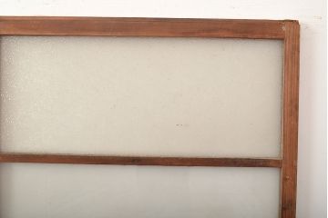 和製アンティーク　ダイヤガラス・すりガラス　光を優しく取り込む、ノスタルジックな雰囲気のガラス戸2枚セット(引き戸、建具)(R-048123)