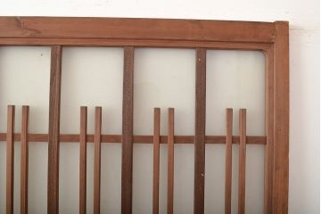 和製アンティーク　ヒノキ材　奥深い味わいが感じられるガラス戸2枚セット(引き戸、玄関戸、建具)(R-048124)