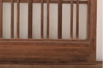 和製アンティーク　ヒノキ材　奥深い味わいが感じられるガラス戸2枚セット(引き戸、玄関戸、建具)(R-048124)