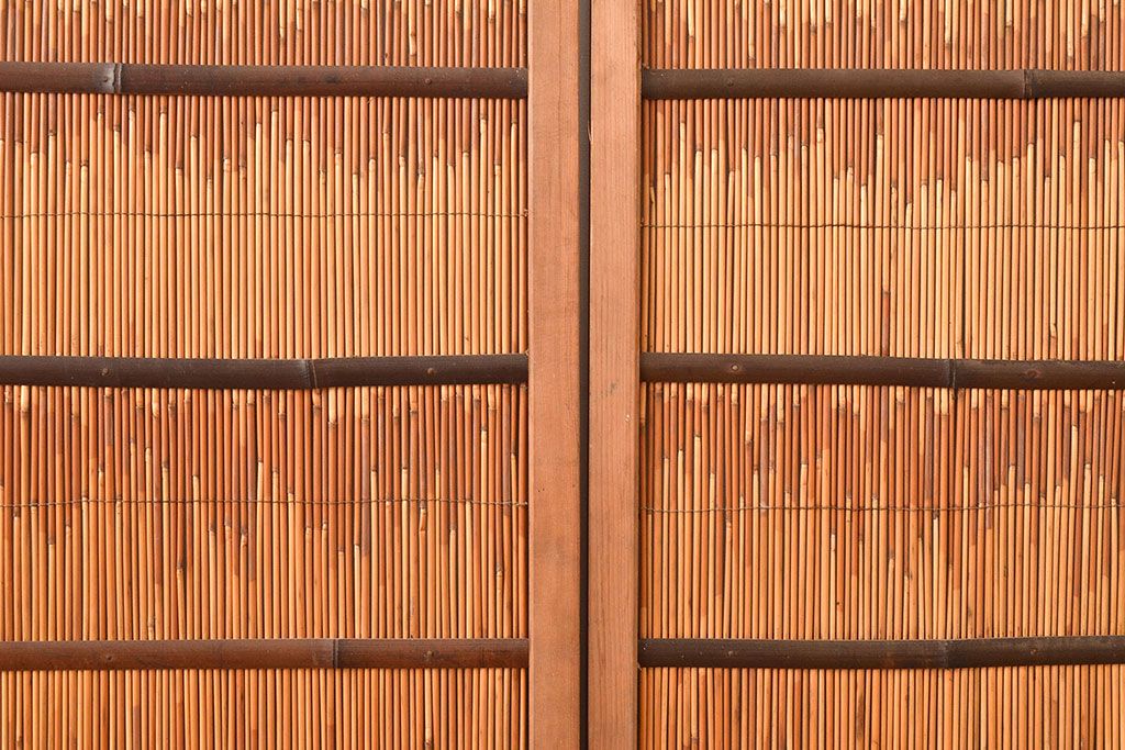 アンティーク建具　純和風の空間作りに!和の雰囲気を高める御簾戸2枚セット(簾戸、簀戸、葭戸、夏障子、夏戸、葦戸)(R-048135)