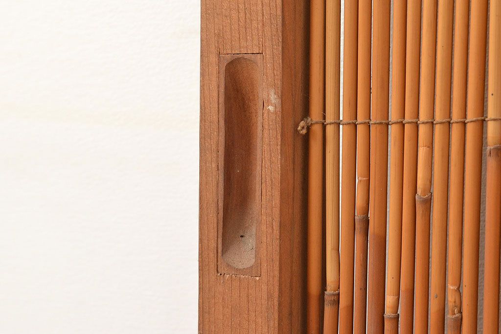 アンティーク建具　純和風の空間作りに!和の雰囲気を高める御簾戸2枚セット(簾戸、簀戸、葭戸、夏障子、夏戸、葦戸)(R-048135)