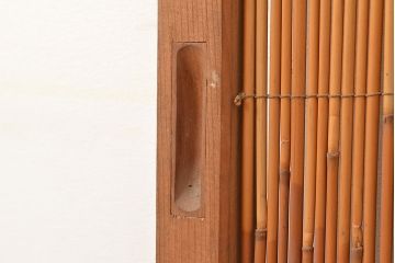 アンティーク建具　純和風の空間作りに!和の雰囲気を高める御簾戸2枚セット(簾戸、簀戸、葭戸、夏障子、夏戸、葦戸)(R-048135)