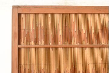 アンティーク建具　純和風の空間作りに!和の雰囲気を高める御簾戸2枚セット(簾戸、簀戸、葭戸、夏障子、夏戸、葦戸)(R-048135)