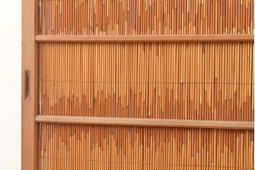アンティーク建具　純和風の空間作りに!和の雰囲気を高める御簾戸2枚セット(簾戸、簀戸、葭戸、夏障子、夏戸、葦戸)(R-048135)