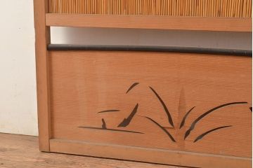 アンティーク建具　純和風の空間作りに!和の雰囲気を高める御簾戸2枚セット(簾戸、簀戸、葭戸、夏障子、夏戸、葦戸)(R-048135)