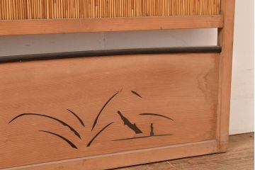 アンティーク建具　純和風の空間作りに!和の雰囲気を高める御簾戸2枚セット(簾戸、簀戸、葭戸、夏障子、夏戸、葦戸)(R-048135)
