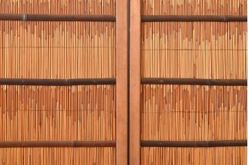 アンティーク建具　純和風の空間作りに!和の雰囲気を高める御簾戸2枚セット(簾戸、簀戸、葭戸、夏障子、夏戸、葦戸)(R-048135)