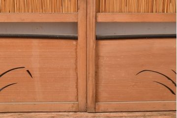 アンティーク建具　純和風の空間作りに!和の雰囲気を高める御簾戸2枚セット(簾戸、簀戸、葭戸、夏障子、夏戸、葦戸)(R-048135)