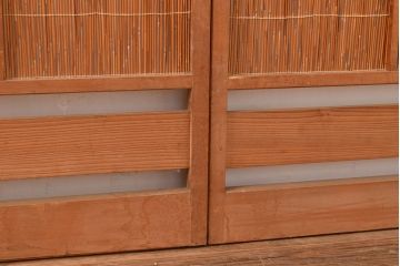 和製アンティーク　清々しさを感じさせる御簾戸4枚セット(簾戸、簀戸、葭戸、夏障子、夏戸、葦戸)(R-048136)