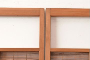 和製アンティーク　トンボの透かし彫りが情緒あふれる御簾戸4枚セット(簾戸、簀戸、葭戸、夏障子、夏戸、葦戸)(R-048137)