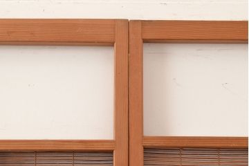 和製アンティーク　トンボの透かし彫りが情緒あふれる御簾戸4枚セット(簾戸、簀戸、葭戸、夏障子、夏戸、葦戸)(R-048137)
