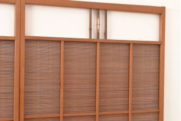 和製アンティーク　トンボの透かし彫りが情緒あふれる御簾戸4枚セット(簾戸、簀戸、葭戸、夏障子、夏戸、葦戸)(R-048137)