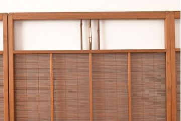 和製アンティーク　トンボの透かし彫りが情緒あふれる御簾戸4枚セット(簾戸、簀戸、葭戸、夏障子、夏戸、葦戸)(R-048137)