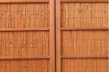 和製アンティーク　和レトロなお部屋にもおすすめの御簾戸2枚セット(簾戸、簀戸、葭戸、夏障子、夏戸、葦戸)(R-048138)