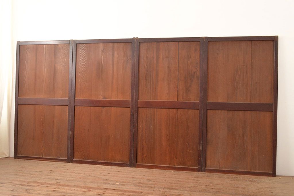 アンティーク建具　大正期　長い歳月を経た味わいが趣溢れる帯戸4枚セット　(R-048142)