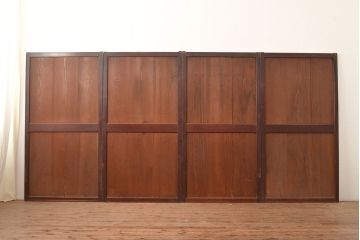 アンティーク建具　大正期　長い歳月を経た味わいが趣溢れる帯戸4枚セット　(R-048142)