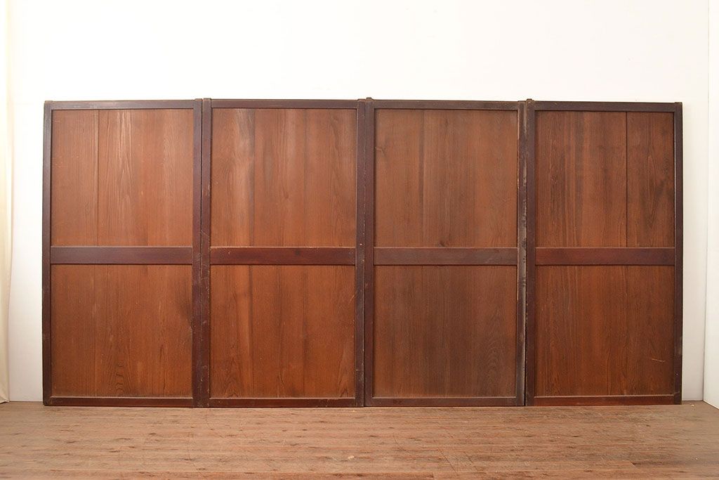 アンティーク建具　大正期　長い歳月を経た味わいが趣溢れる帯戸4枚セット　(R-048142)