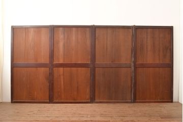 アンティーク建具　大正期　長い歳月を経た味わいが趣溢れる帯戸4枚セット(板戸、引き戸、建具)(R-048142)