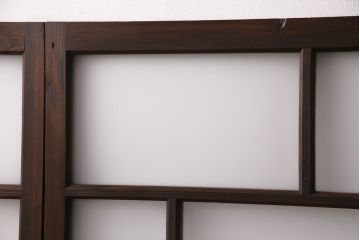 アンティーク建具　木の味わいを活かした空間づくりにおすすめなガラス戸2枚セット(窓、引き戸、建具)(R-048143)