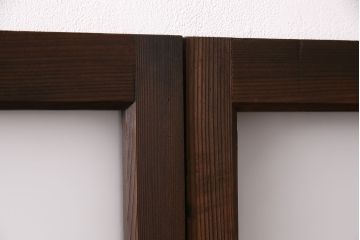 アンティーク建具　木の味わいを活かした空間づくりにおすすめなガラス戸2枚セット(窓、引き戸、建具)(R-048143)