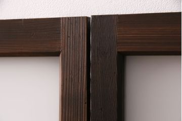 アンティーク建具　木の味わいを活かした空間づくりにおすすめなガラス戸2枚セット(窓、引き戸、建具)(R-048143)